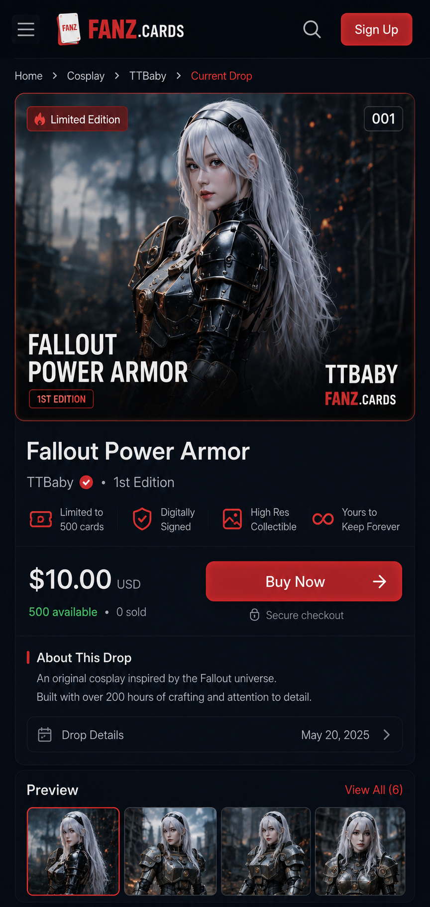 TTBaby Fallout Power Armor Fanz.Card drop